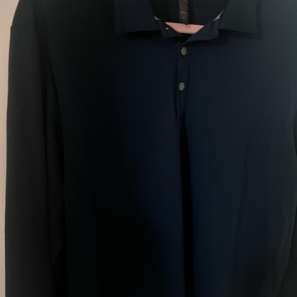 adidas Men's Dark Blue Long Sleeve Polo - Picture 3 of 7